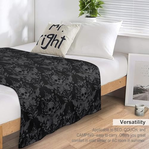 Gothic Skull Fleece Throw Blanket for Couch Adults Teens 40" X 50" - color: Gothic Skull, size: 40x50 inch