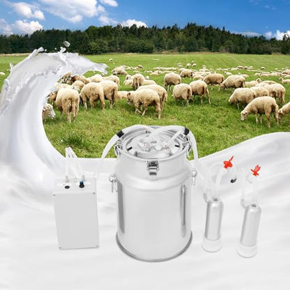 Miking Machine, 2in1 Electric Automatic Pulsation Vacuum Milker, 3/5/10/14l Portable Milker for Cows and Sheep (10 L) - size: 10 L