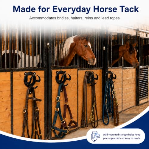 24 Counts Horse Bridle Rack, Bridle Bracket Bridle Hooks with Tubes & Screw - size: 24 Counts
