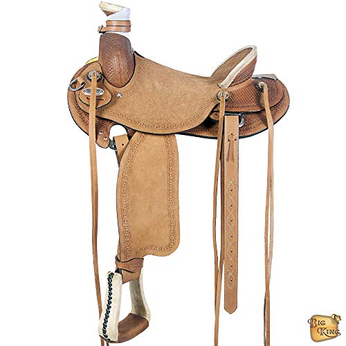 HILASON Western Wade Ranch Roping Saddle Brown Leather - size: 15 In