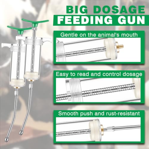Threlaco 30ml 2 Pcs Drench Gun for Goats, Sheep & Cattle - size: 30ml