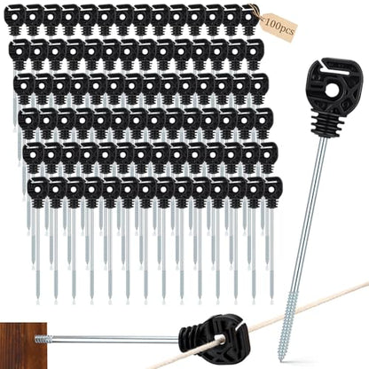 Tandefio 25 Pcs Electric Fence Wire Insulator Stand off Screw in Insulator