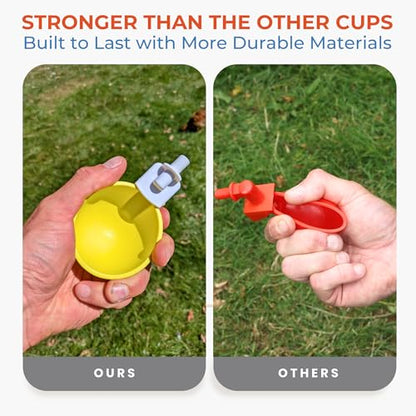 Lil'Clucker - Large Automatic Chicken Waterer Cups Suitable for Ducks, Geese, Turkeys, and Bunny Rabbit - Water Feeder Kit - Poultry Waterer (Yellow, 5 Pack) - color: Yellow, size: 5 Pack
