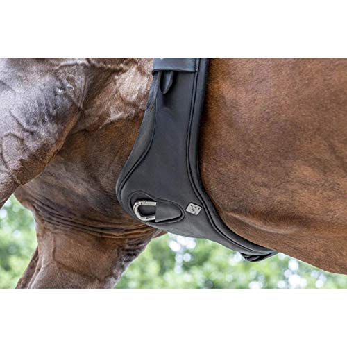 LeMieux Gel-Tek Anatomic Jumping Girth - Contoured Shape - Dynamic Gel and Ultra Soft Leather - color: Black, size: 120cm/48"