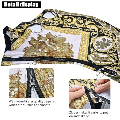 Zippered Horse Stretch Hood Without Ears, L（Black Gold） - color: Black gold, size: L-1Pack