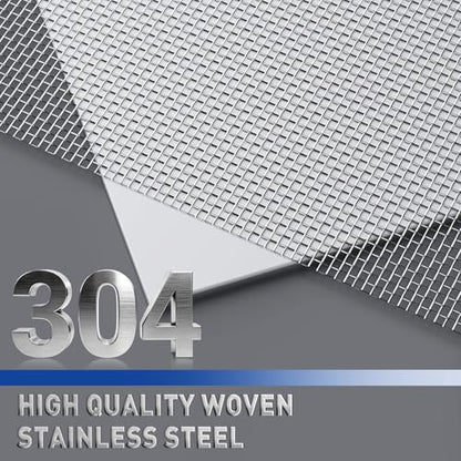 MAGZO 304 Stainless Steel Mesh Window Screen Roll 47in x 16ft - 22 Mesh - color: Silver, size: 47" x16FT