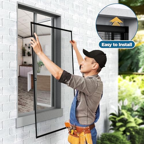 Augblinds DIY Aluminum Window Screen Frame Kit, 4 Sets, 46 in, Black - color: Black, size: 46 in X 46 in (4 Pack)