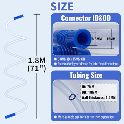 3 PCS 71" Suction Tubing, Durable Extended Suction Connection Tube | Flexible & Portable Suction Connecting Tube, Compatible with Various Devices, Standard Interface Tubing for Connection