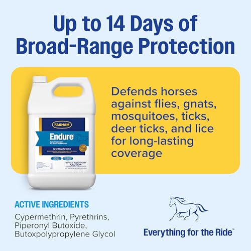 Farnam Endure Fly Spray for Horses, Lasting Fly Repellent, 128 oz Refill - size: 128 oz. Refill