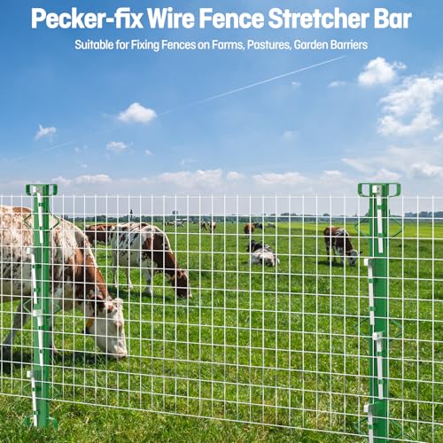 4ft Heavy-Duty Fence Stretcher Bar with Wedges | Heavy-Duty Steel Fence Puller for Tightening Woven&Welded Wire,Ideal for Cattle,Horse Enclosures,Post Installation - size: 92 Inch