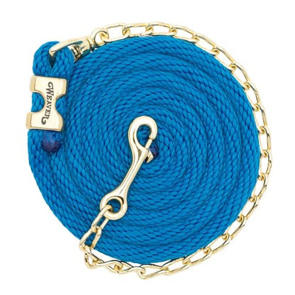 Weaver Leather Poly Lead Rope with Brass Plated Swivel Chain - color: Blue