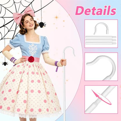 Shepherd Staff,Plastic Crook Cane Walking Stick Hook Prop for Adult Halloween Cosplay,Dress Up Party,Nativity Costume Accessory,40 Inch,White - color: White