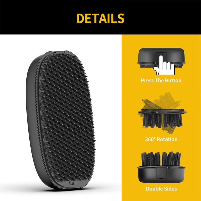 horse hair brushes, horse deshedding tool, PESSILIN 6-in-1 Horses Brushes Shedding Massage Deshedding for Horses, horse grooming brushes (Black)