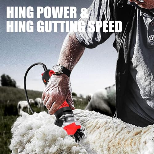 Sheep Shears 900W, Professional Electric Sheep Clippers, Farm Livestock Grooming Kit, 6 Speed Heavy Duty Electric Shears for Thick Coat Animals