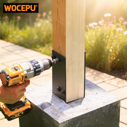 2 Pack Heavy Duty Stainless Steels U-Shape 4"x4"(Actual 3.5"x3.5") Wet Concrete Fence Post Holder, Psot Base, for Fence, Deck Railing, Pergola Wood Post Bracket Anchor (Dark Grey) - size: 4"x4"(Actual 3.5"x3.5")