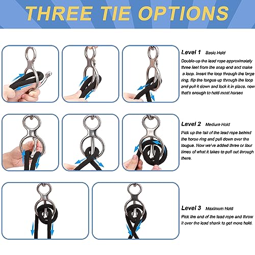 Dayimado Horse Tie Ring, Stainless Steel Tie Ring for Horses, Durable and Safe Horse Tack Supplies for Indoor and Outdoor Reducing Horse Injured When Pull Back