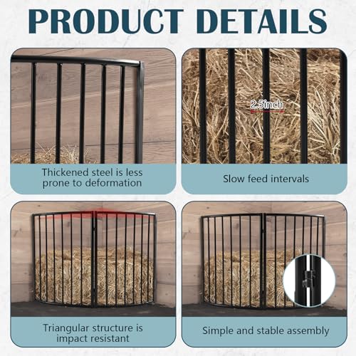 Flat Wall/Corner Hay Feeder for Horse, Corner No Lid - style: Corner No Lid