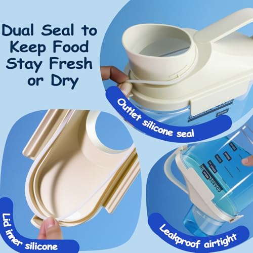 2-3lb Dog Food Storage Containers, Cat Food Container for 2-3 lbs, Dog food storage Airtight Storage with Measuring Cup, Can Lid and Can Scoop - size: Small