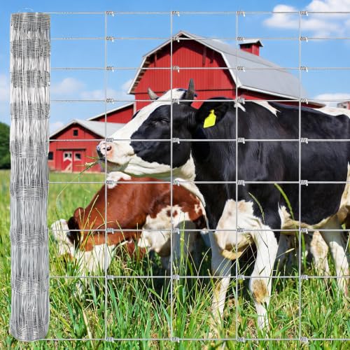Livestock Wire Fence 4Ft x 328Ft Galvanized Wire for Livestock Deer Goat - size: 4ft x 328ft