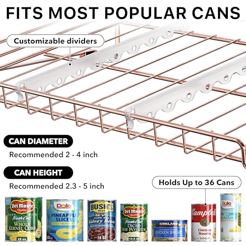 Simple Houseware 3-Tier Stackable Can Organizer Rack 36 Cans, Rose Gold - color: Rose Gold