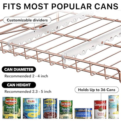 Simple Houseware 3-Tier Stackable Can Organizer Rack 36 Cans, Rose Gold - color: Rose Gold