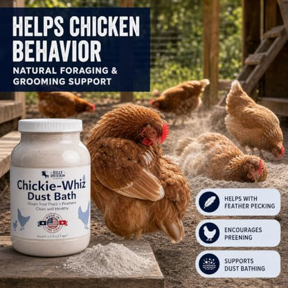 4 x 5.5lb Chickie Whiz Dust Bath, All-Natural Chickie Whiz Dust Bath Powder for Chickens for Healthier Chicken Eggs, Clean, Healthy Chickens Other Small Pet Animals by Billy Buckskin Co. - size: 4 x 5.5 LB