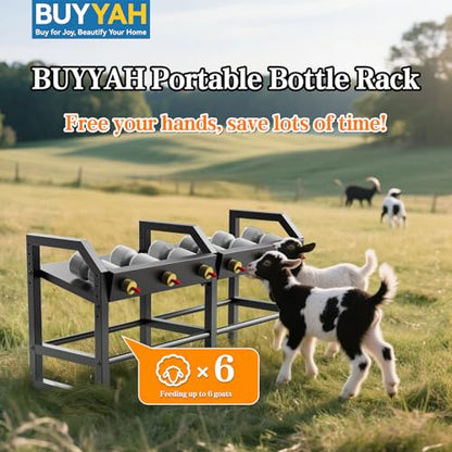 6 Feeding Ports Portable Bottle Rack, Lamb Bottle Holder