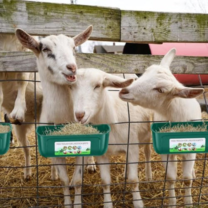 Chicken Feeder Waterer, 3 Pack Duck Feeder Supplies, Hanging Fence Feed Trough with Clips for Goat, Sheeple, Piglet, Gooses, Turkeys, Dog Livestock Poultry,Green - color: 3 pack Green