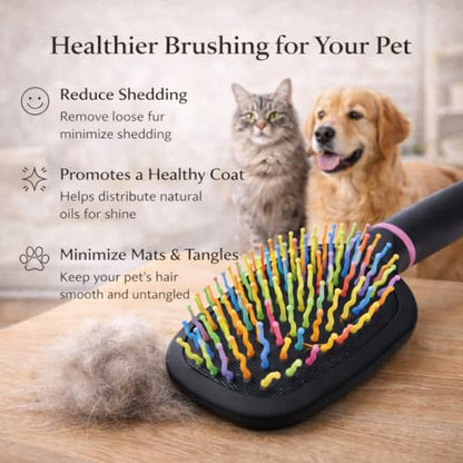 2PCS Rainbow Air Cushion Grooming Brush for Horses Dogs Cats