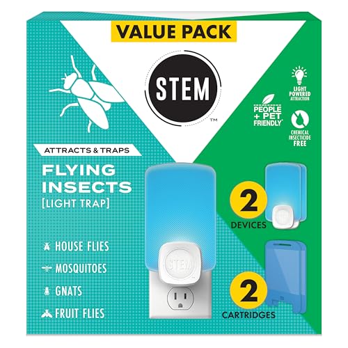 STEM Flying Insect Indoor Trap, UV Light Plug-In, 2 Devices + 2 Cartridges - size: 2 Devices + 2 Cartridges