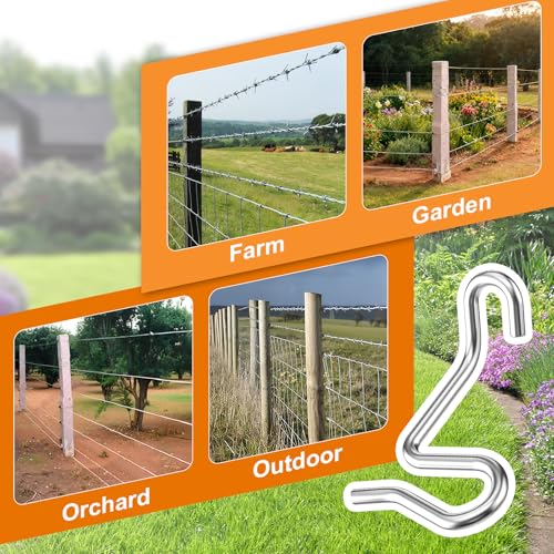 Fence Wire Tightener, 20PCS 6mm Barb Wire Fencing with Tighteners Handle, 1/4" Fence Wire Tensioning Tool for Fast Tightening Wire Fence - color: 20PCS 6mm