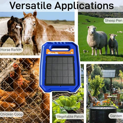 Solar Electric Fence Charger for Livestock, Low Consumption Electric Fence Controller with Smart Day/Night Mode, Suitable for Pasture or Garden Fencing - style: WL2