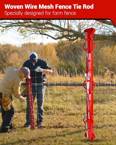 4ft Woven Wire Fence Stretcher Bar with 5 Wedges,Field Fence Stretcher - size: 4FT