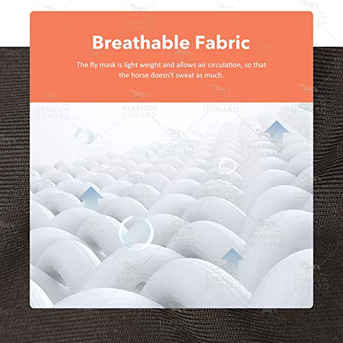 Harrison Howard Super Comfort Stretchy Fly Mask Large Eye Space with UV Protection Soft on Skin with Breathability Tribe Feather Full Size - color: Tribe Feather, size: Full(Large)