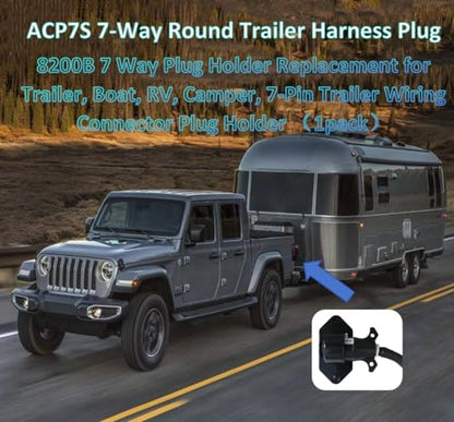 8200B 7 Way Plug Holder Replacement for Trailer, Boat, RV, Camper