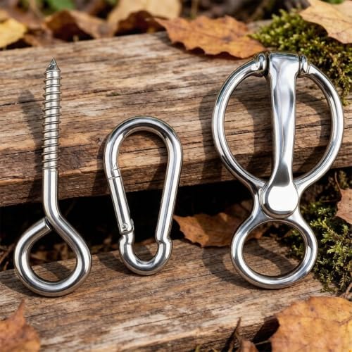 2PCS Magnetic Release Horse Tie Ring Safe Tack with Eye Bolt Quick Snap to Prevent Horses from Pulling Back Reduce Stress