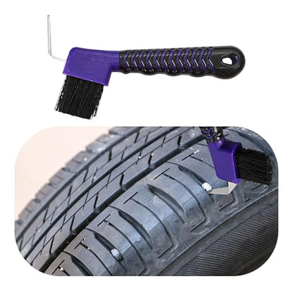 Purple Horse Hoof Pick Brush, Soft Grip Handle with Stiff Bristles for Effective Hoof Cleaning Portable Grooming Tool - color: Purple