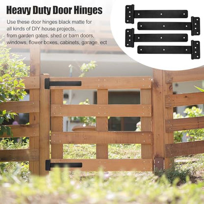 4 Pack 13" Large Heavy Duty Gate Hinges Gate Tee Hinge - color: T-strap, size: 11 Inch - 4 Pcs