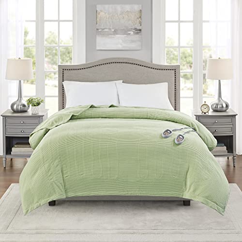 Beautyrest Heated Blanket King, Micro Fleece Electric Blanket, Green - color: Green, size: King