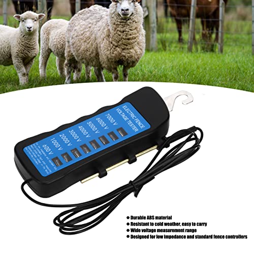 Zunate Electrical Fence Voltage Tester, Electric Fence Fault Finder Voltmeter High Voltage 600-7000V Gardening Tools, Portable Multi Light Voltage Detection for Farm Supply