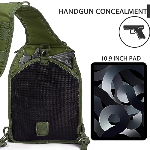 HAOMUK Tactical Sling Bag Backpack Military Rover Shoulder Sling Pack Small EDC Crossbody Chest Bag for Men - color: Green