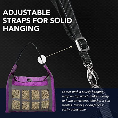 Harrison Howard Premium Durable Slow Feed Horse Hay Bags Oxford Cloth Heavy Duty Large Capacity Horse Feeding Bag-Regal Purple - color: Regal Purple