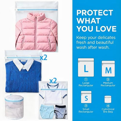 Mesh Laundry Bags for Delicates, 6 Pack Lingerie Bra Wash Bags, 4 Sizes