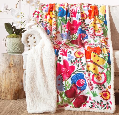 Carstens, Inc. Ultra Premium Super Soft Plush Sherpa Fleece Oversized Throw Blanket 54" x 68", Butterfly - color: Butterfly