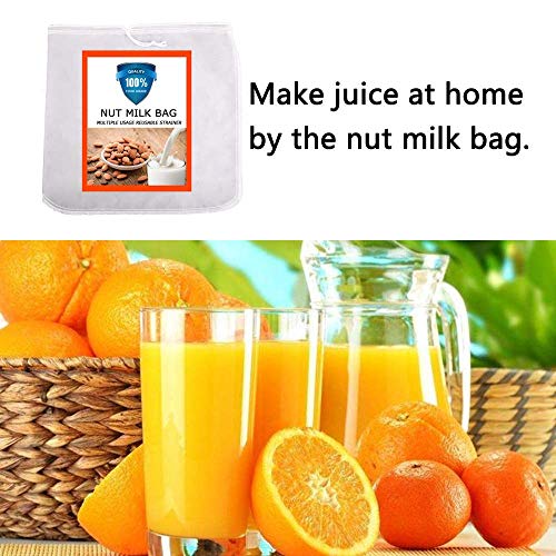 Nut Milk Bag, Pro Quality Multiple Usage Reusable Food Strainer, Cold Brew Coffee Bag Cheese Cloth, Ultra Fine Nylon Mesh Food Grade for Milk, Juice, Coffee, Tea, 12"x12" (2 pack) - color: 2 pack