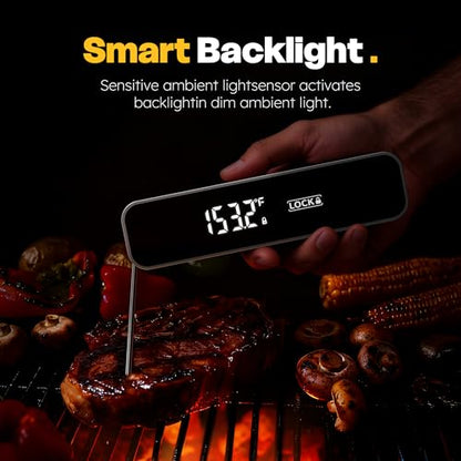 0.3 Sec Instant Read Meat Thermometer Digital for Grilling, Grey