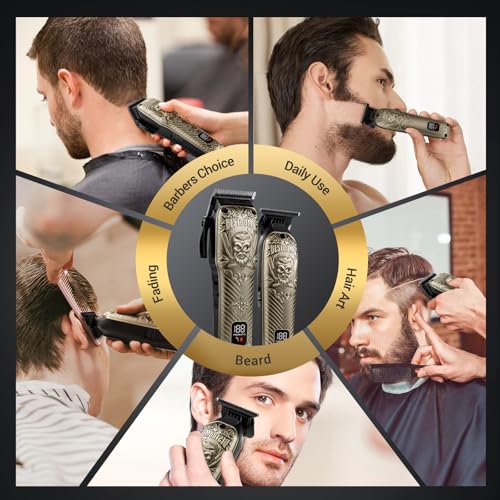 BESTBOMG® Professional Hair Clippers for Men, Clipper & Trimmer Set, Bronze - color: Bronze
