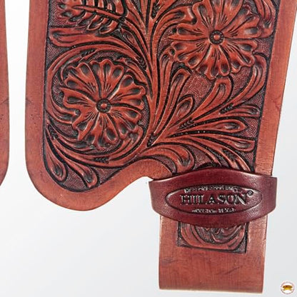 HILASON Tan Leather Saddle Fender Pair with Hobble Strap - color: Mahogany
