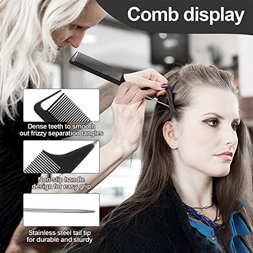 SWEET VIEW 3Pcs Slick Back Hair Brush | Rat Tail Comb, Edge | Bristle Brush, Sleek Ponytail/Bun Smoothing Baby Hair & Flyaways - color: Black
