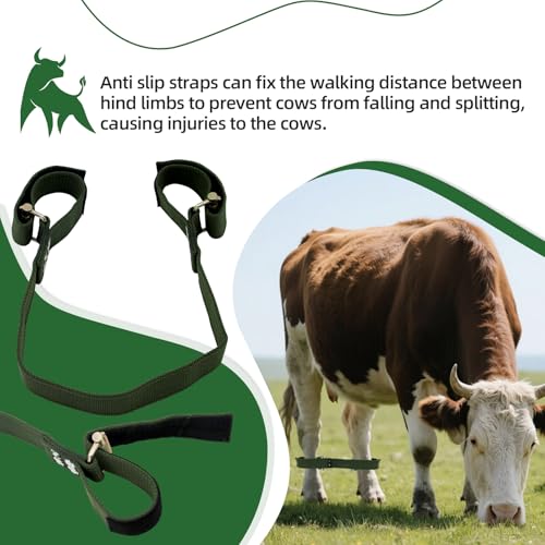Cow Hobble Milking Restraint Adjustable Anti-Kick Cattle Hoof Binding Strap - color: GREEN